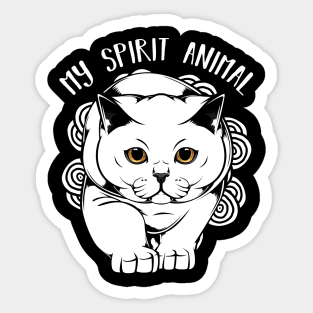 British Shorthair - My Spirit Animal - Cute Line-Art Cat Sticker